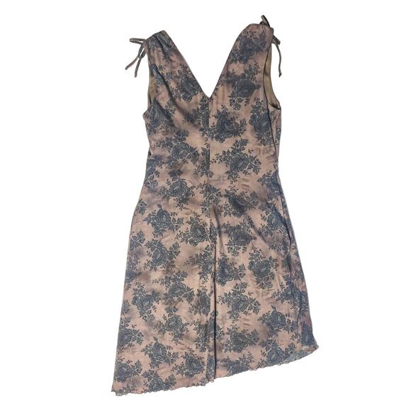 Vintage Fairycore Y2k Earthy Fairy Grunge Midi Asymmetrical Slip Dress Floral - Picture 2 of 7